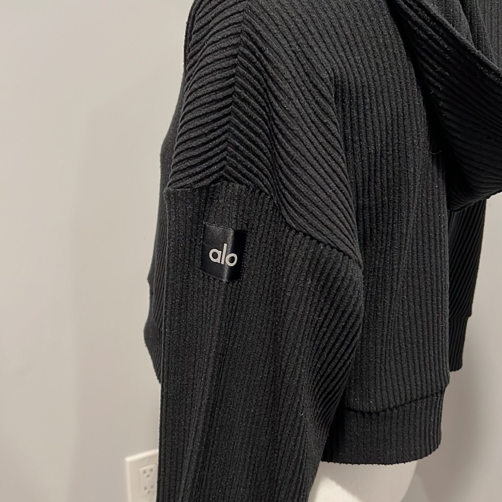 Alo Yoga Muse Black Cropped Hoodie S - Picture 6 of 10